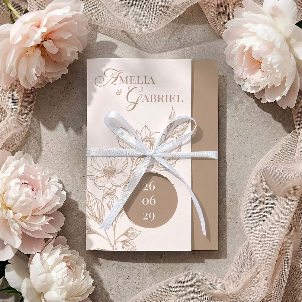 Zaproszenia ślubne z inicjałami - Sabrina