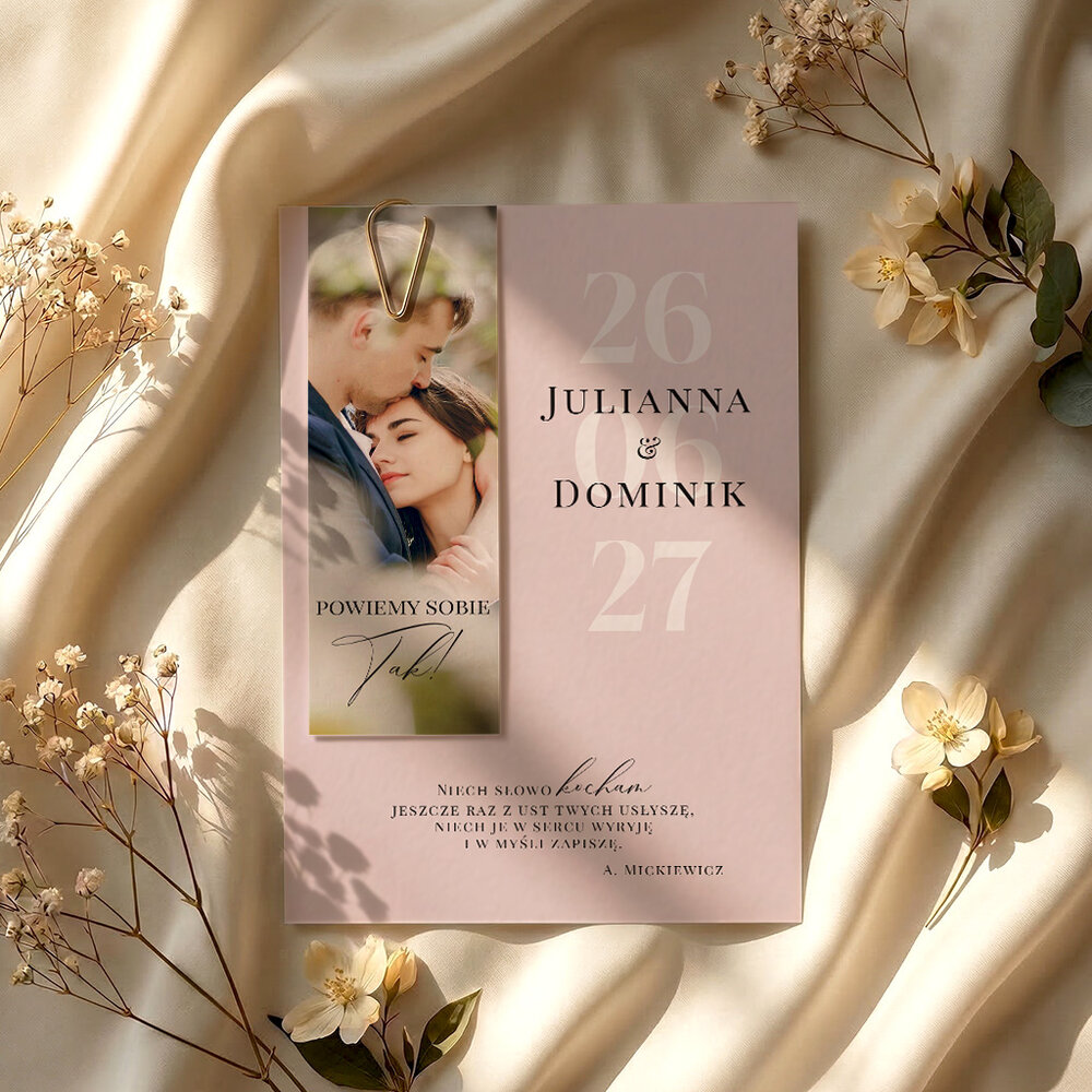 Zaproszenia ślubne ze zdjęciem - Lila