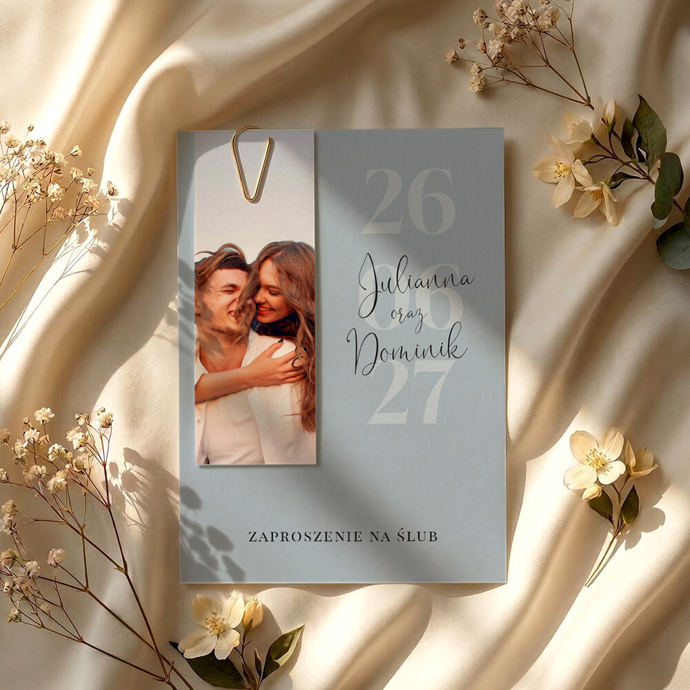 Zaproszenia ślubne ze zdjęciem - Lila