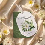 Zaproszenia ślubne owalne ze wstążką - Jowita