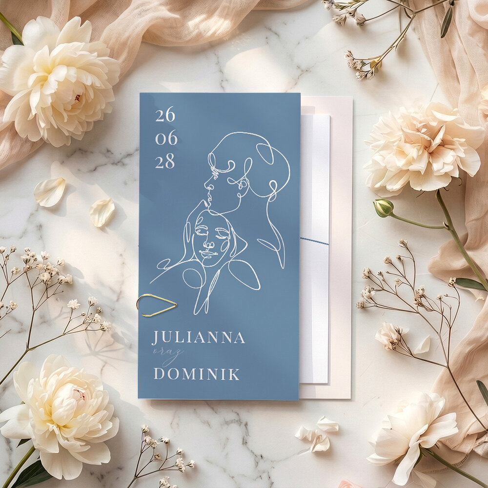 Zaproszenia ślubne ze spinaczem - Paola