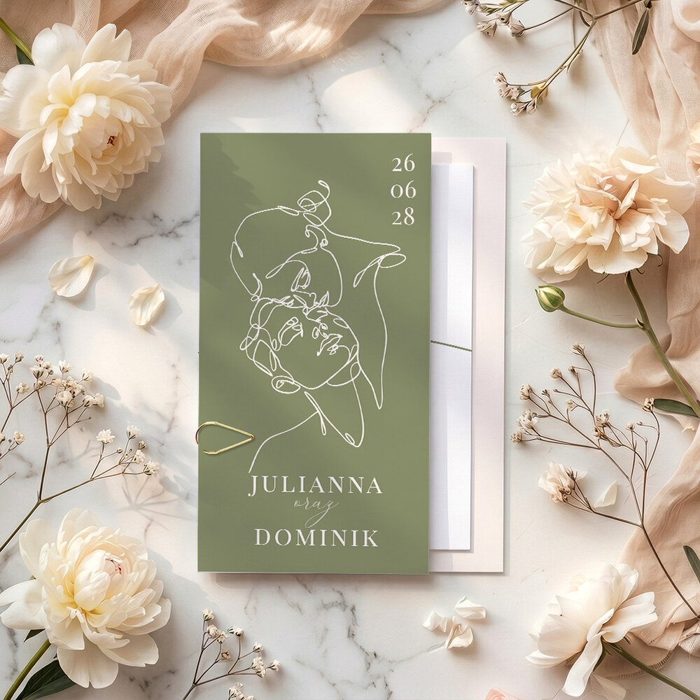 Zaproszenia ślubne ze spinaczem - Paola