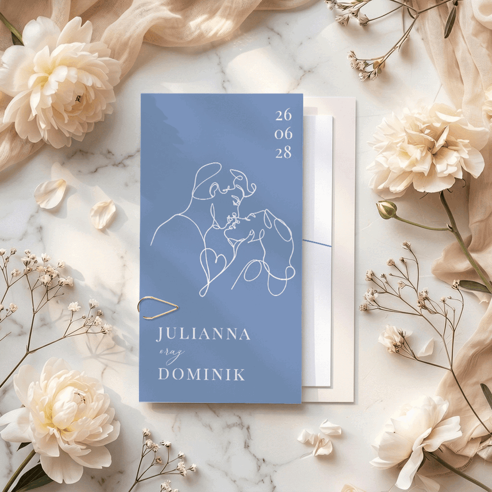 Zaproszenia ślubne ze spinaczem - Paola