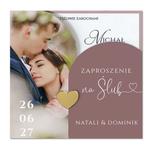 Zaproszenia Slubne - Penelopa ze zlotym serduszkiem