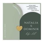 Zaproszenia Slubne - Penelopa ze zlotym serduszkiem