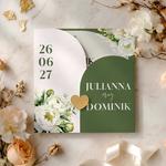 Zaproszenia Ślubne ze złotym serduszkiem - Gloria