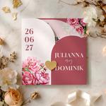 Zaproszenia Ślubne ze złotym serduszkiem - Gloria