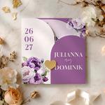 Zaproszenia Ślubne ze złotym serduszkiem - Gloria