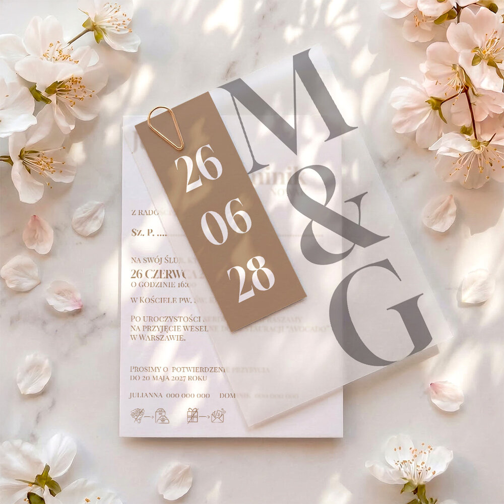Zaproszenia ślubne z kalką - Artemis