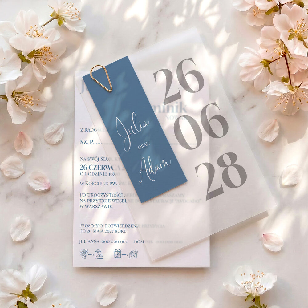 Zaproszenia ślubne z kalką - Artemis