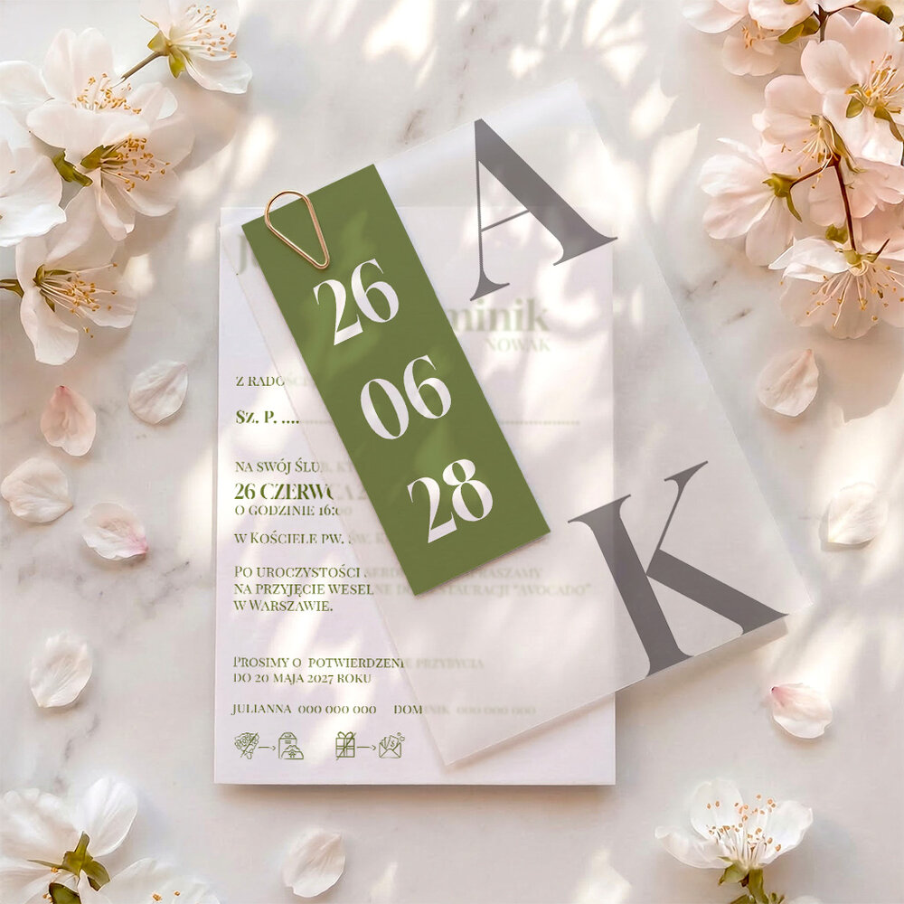 Zaproszenia ślubne z kalką - Artemis