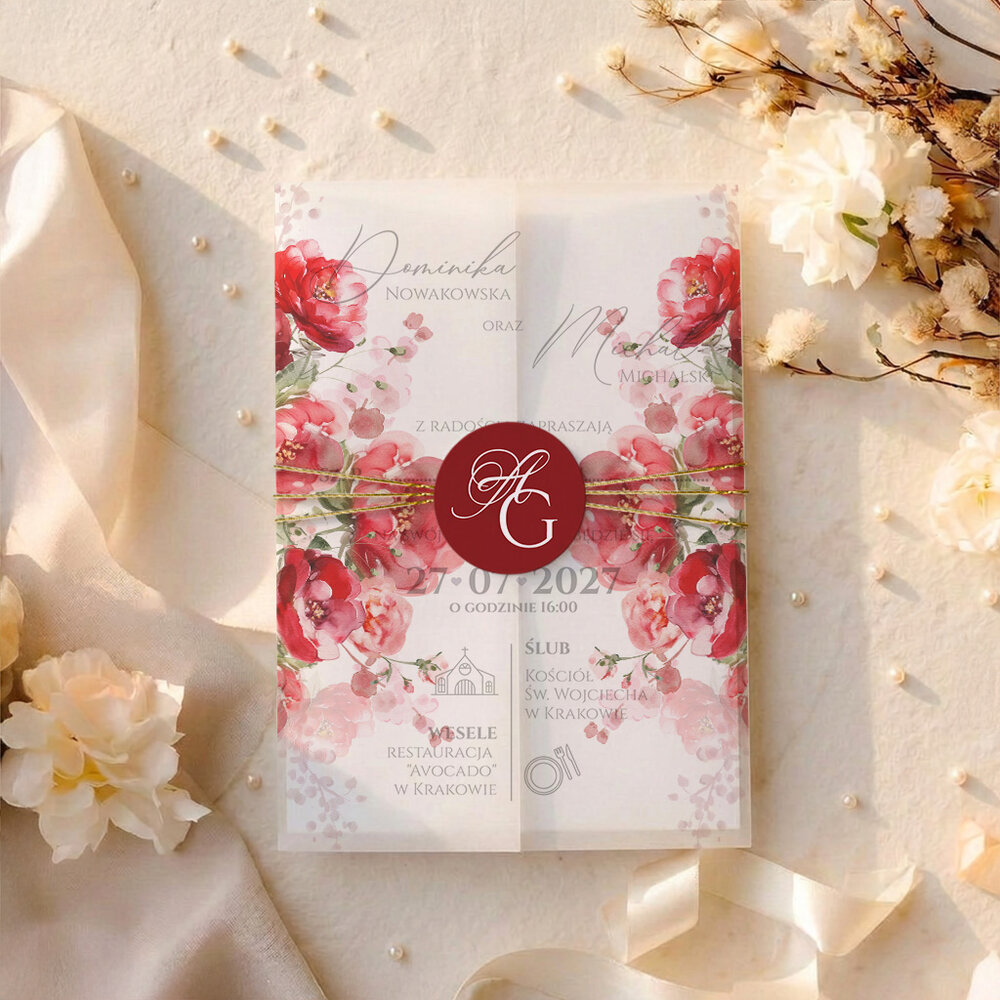 Zaproszenia Ślubne z kalką Amber