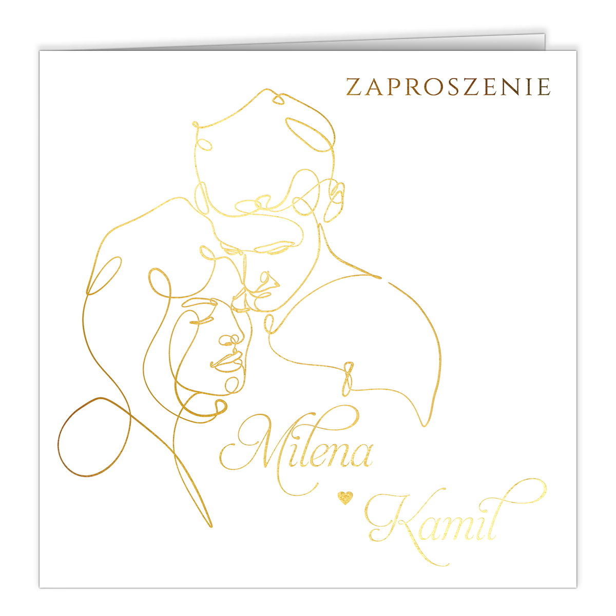 Złocone zaproszenia Ślubne Freja