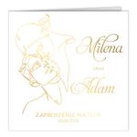 Złocone zaproszenia Ślubne Freja
