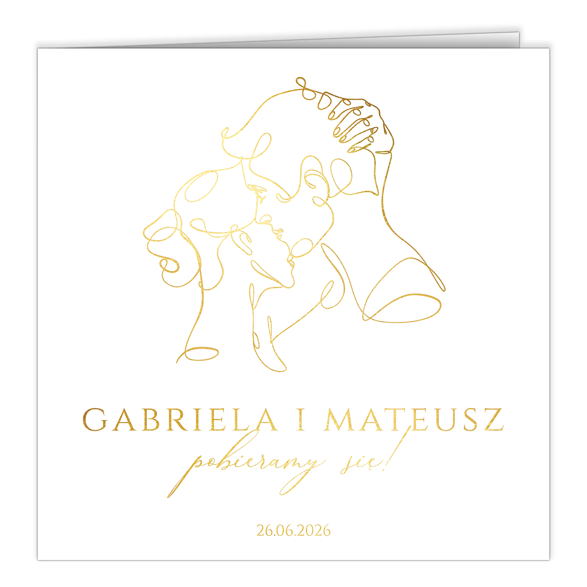 Złocone zaproszenia Ślubne Freja