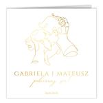 Złocone zaproszenia Ślubne Freja