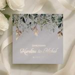 Złocone  zaproszenia ślubne Elza1