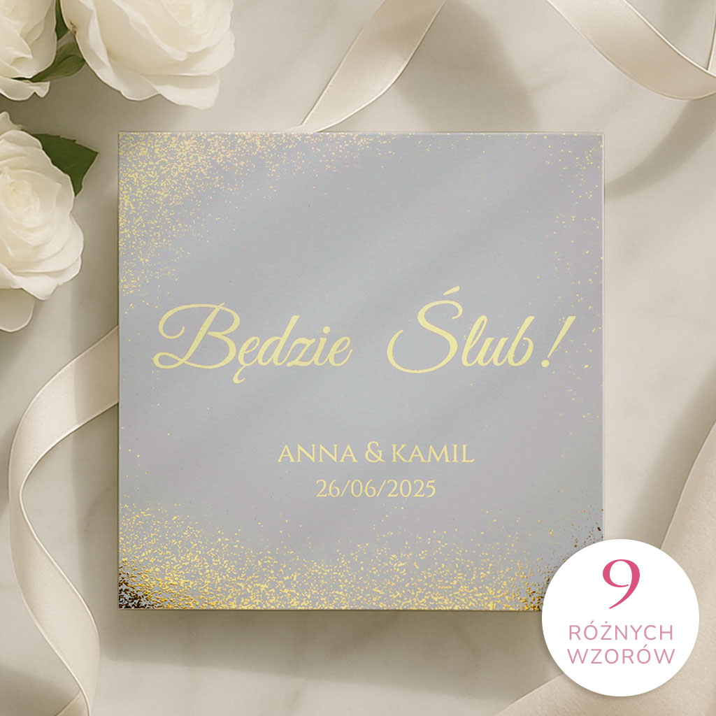 Złocone zaproszenia Ślubne Ofelia4