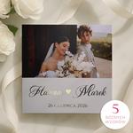 Złocone zaproszenia ślubne ze zdjęciem Nadia