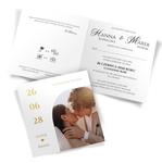 Złocone zaproszenia ślubne ze zdjęciem Nadia