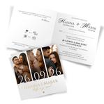 Złocone zaproszenia ślubne ze zdjęciem Nadia